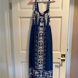 FARM Rio Blue and White Maxi Dress